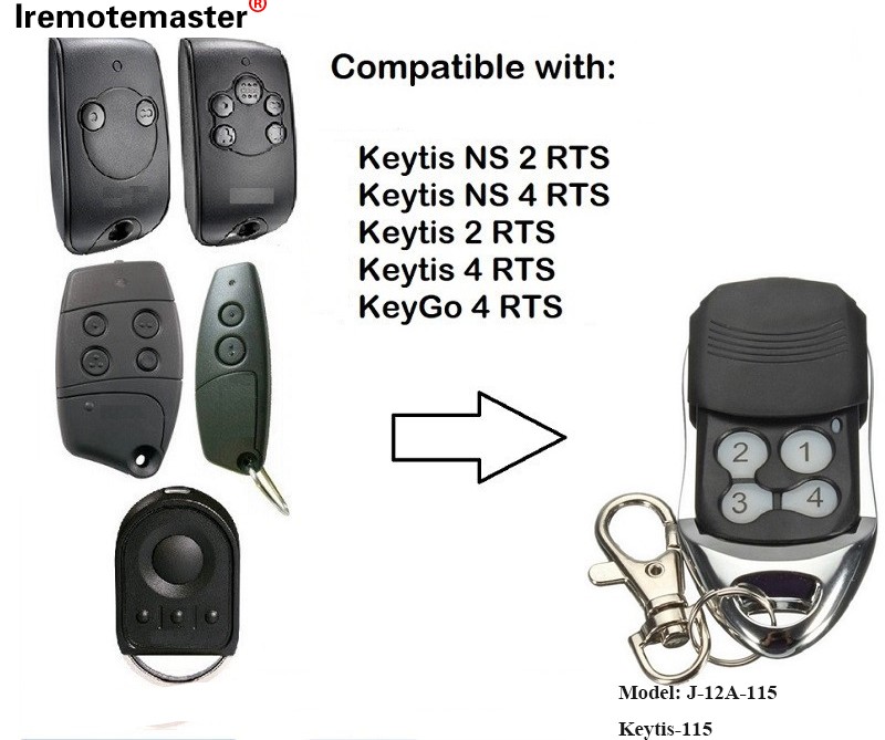 برای Keytis NS 2 RTS Keytis NS 4 RTS کنترل از راه دور درب گاراژ 433.42 مگاهرتز